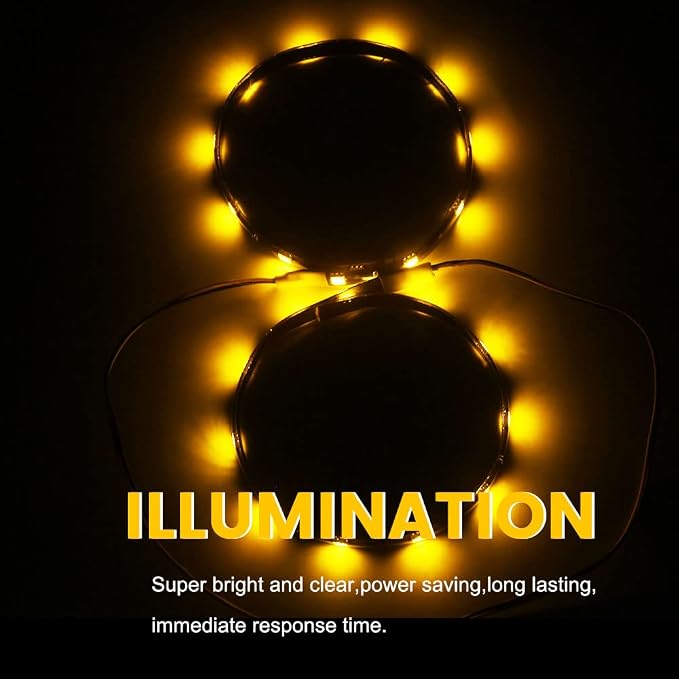 YM E-Bright Amber Yellow Underglow LED Strip Lights DC12V 4 Pack 11inch | IP67 Waterproof, 5050 SMD chips, fits car, motorcycle, boat, golf cart, scooter & bike for interior and exterior decoration