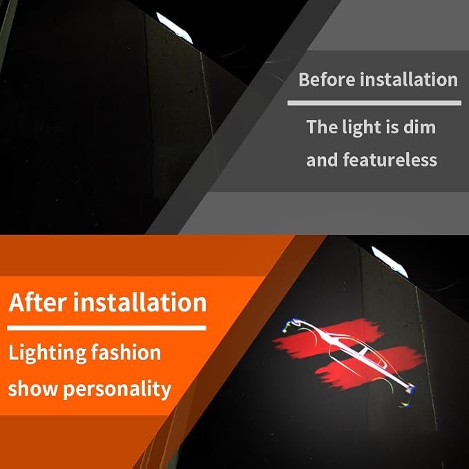 2 PCS LED Door Logo Lights Projector Compatible for Charger 2010-present HD Ghost Shadow Light Puddle Lights Courtesy Step Lamps Kit Car Accessories (car line, Charger)