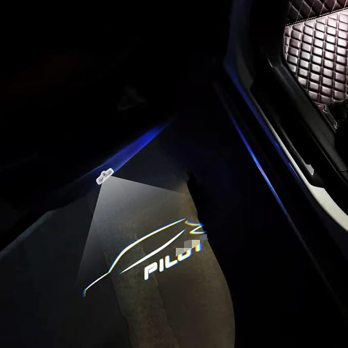 2 Pcs Pilot Car LED Projector Door Shadow Light Welcome Light Laser Emblem Logo Lamps Kit Puddle Lights LED Courtesy Step Lights Ground Lamp HD Kit Replacement for Pilot 2009-2021