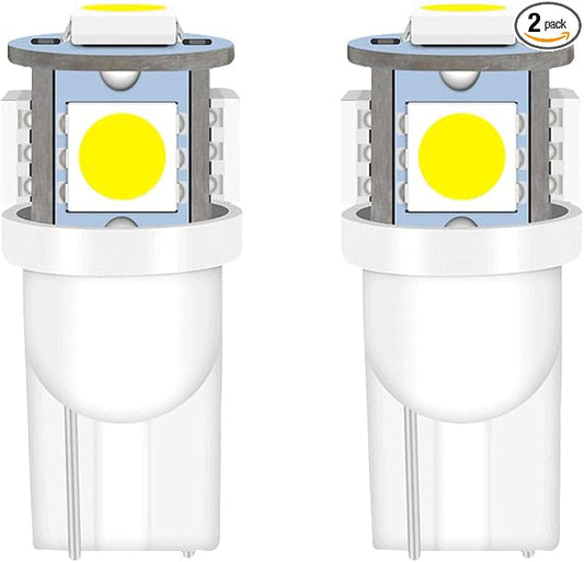 smilfuy 2PCS T10 194 LED Bulbs Tag Lights for License Plate, 6000K White | Wedge 168 T10 2825 5SMD 5050 Chips LED Bulb, 12V Bulb Replacement for Car Interior Dome Map Door Courtesy License Plate Light