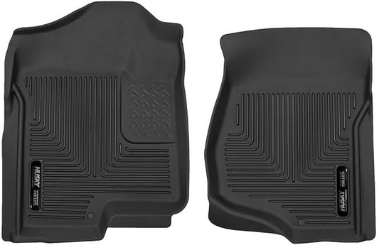 Husky Liners Weatherbeater Floor Mats | Fits Various 2007-2014 Cadillac Escalade & ESV, GMC Yukon, Chevrolet Suburban 1500, Tahoe, Silverado/Sierra (See Description) | Front Row, 2-pc Black - 18201