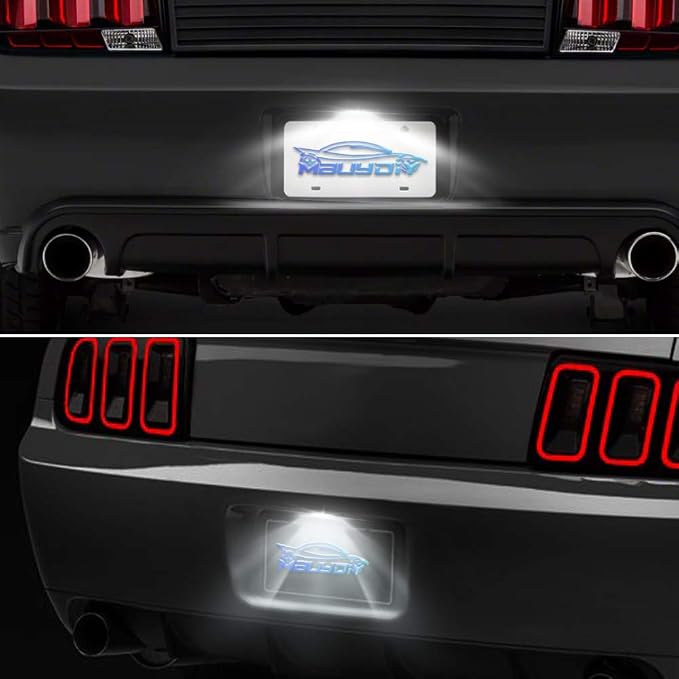 LED License Plate Light Lamp Assembly Compatible with 2005-2009 Mustang 6000K White, Pack of 1