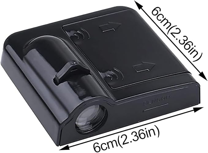 Car Door Lights Custom Car Door Projector Lights/Universal Custom Logo Car Projection Lights LED Projector Door Shadow Light (Black, 2)