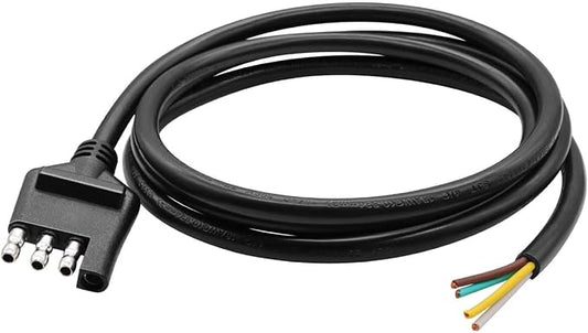 5 ft/1.5m 4-Way Trailer Wiring Harness,18AWG 4-Pin Flat Trailer Wire Extension Connector