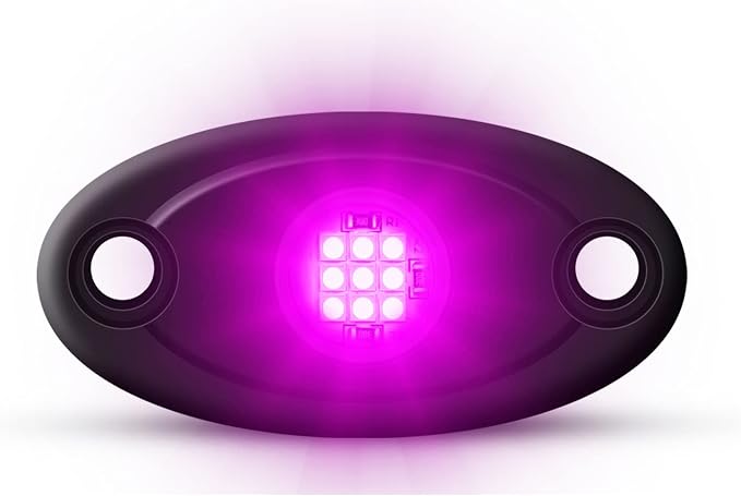 12 Pods Purple LED Rock Lights Neon Underglow Lamp for Car Truck SUV | Under Body Glow Light Taillights for vehicles