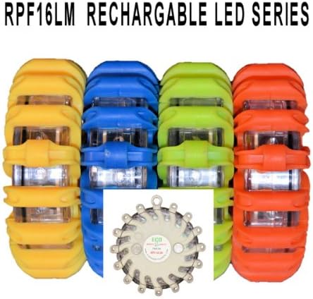 LLC RPF16LM Clear White Rechargeable Portable 16 LED Power Flare Power-Markers Magnetic (Clear)