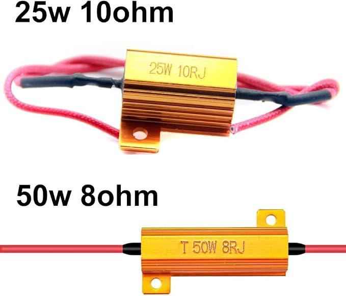 SOCAL-LED LIGHTING 2pcs LED Load Resistors 10 ohm LED Bulbs Turn Signal Error/Blinker/Hyper Flashing (25W)