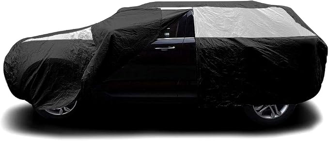 Titan Jet Black Poly 210T Car Cover for Compact SUV 170-187". Waterproof, UV Protection, Scratch Resistant, Driver-Side Zippered Opening. Fits Rav4, Rogue, CR-V and More.
