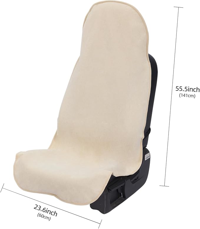 Waterproof Car Seat Cover Universial Fits Car Sweat Towel for Trucks SUV Car Seat Protector Beige 2 Pieces