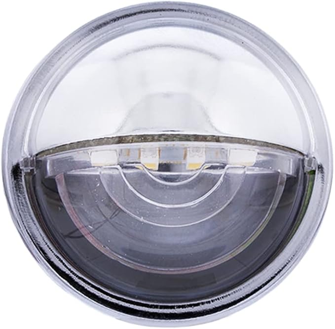 United Pacific 39995B 4 LED Rounded License Light, 1 ½” Diameter, Steel Housing, Easy Push-On Install, Bright White LED Light – 1 Unit