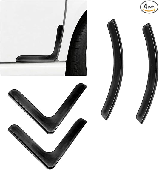 Craedli 4PCS Car Door Corner Edge Guards, Anti-Collision Auto Side Door Edge Trim Sticker, Universal Self-Adhesive Anti-Rub Vehicle Exterior Protector Decoration for SUV Pickup Truck (Black)