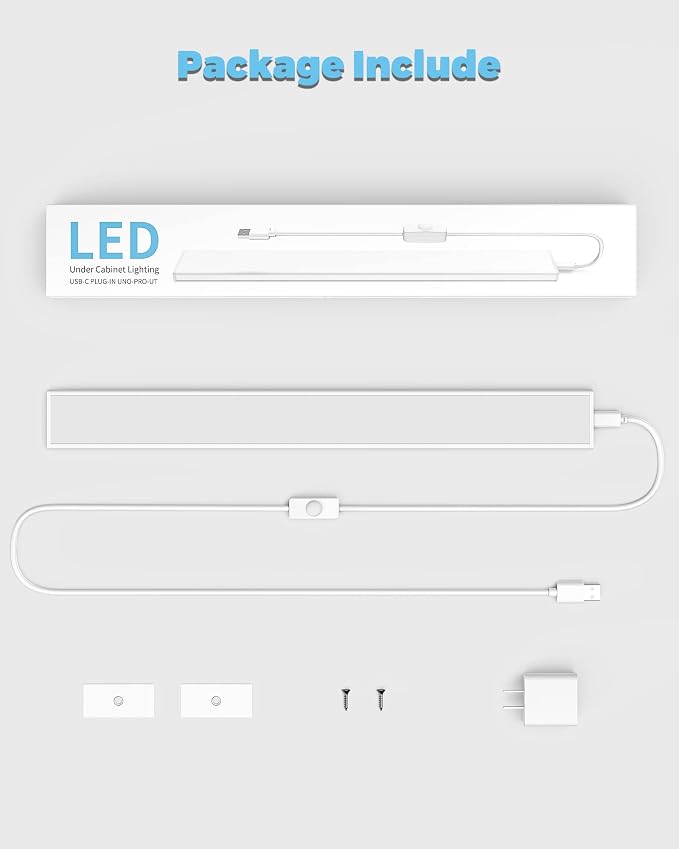 ASOKO 16Inch Under Cabinet LED Workbench Light Plug in Dimmable 6000K | ASOKO 16" Under Cabinet LED Light, Dimmable 700LM 6000K Plug in Workbench Desk Light with Memory, Kitchen Sink