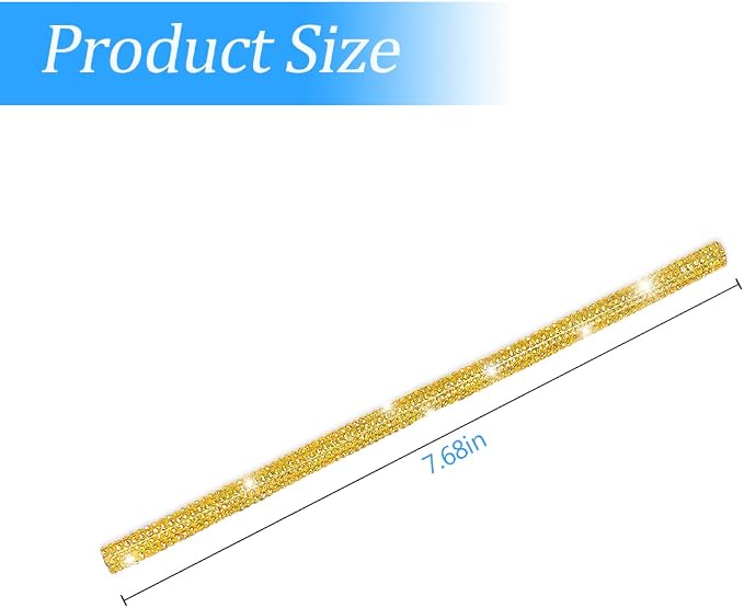Bling Car Vent Outlet Trim, 10PCS Handcrafted Rhinestones Diamond Decoration Strips for All Straight Air Conditioner Outlet, Bling Car Interior Accessories for Women Girl (Gold)