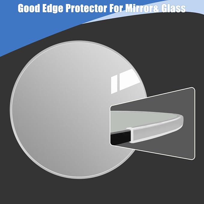Clear Rubber Edge Trim, Self-Adhesive Rubber Edge Trim, Edge Protector for Sheet Metal, Glasses or Flexi Glasses, Silicone Rubber Material, Transparent Color, Fit 3/16"(5mm), Length 10Ft