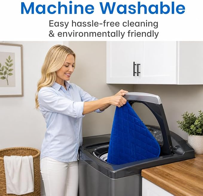 Flux Troy Technologies - Waterproof Chair Pads for Incontinence - 4 Pack | For Wheelchair, Furniture, Bed, Car, Kids & Pets - Absorbent & Non-Slip - Reusable & Washable - Made in USA - 22” x 21” -Blue