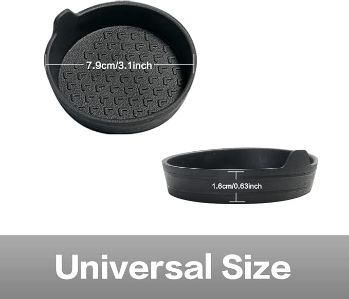 4 Pack Silicone Car Cup Holder Coasters, Universal Removable Vehicle Cup Holder Coasters for Most Cars, Trucks (Black)