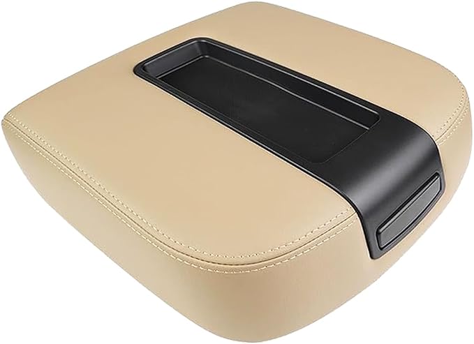Upgrade Center Console Armrest lid Cover for Chevy GMC, 19328711, Beige | For Silverado/Sierra 1500 2500HD 3500HD 2007-2013, Suburban1500/2500HD/3500HD, Avalanche, Yukon/Yukon XL & Tahoe 2007-2014