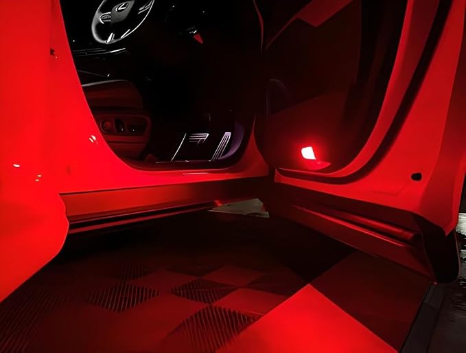 iJDMTOY Full LED Side Door Courtesy Light Assy Compatible With Lexus IS ES GS LS RX GX LX; Compatible With Toyota Avalon Sienna Venza Camry Prius 4Runner, Powered by 18-SMD Red LED