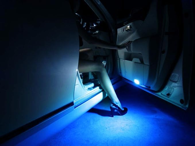 iJDMTOY Full LED Side Door Courtesy Light Assy Compatible With Lexus IS ES GS LS RX GX LX; Compatible With Toyota Avalon Sienna Venza Camry Prius 4Runner, Powered by 18-SMD Ultra Blue LED