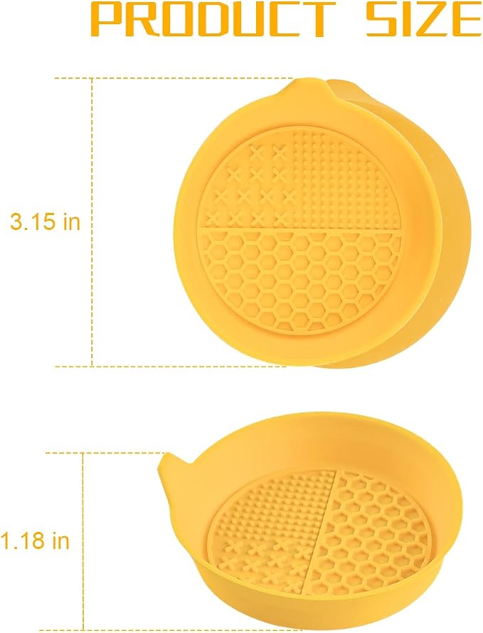 Mandark 4PCS Car Cup Holder Coaster, Silicone Anti-Slip Vehicle Insert Water Bottle Mat, Automotive Interior Insulation Drink Cup Pad Decor Accessories, Universal for SUV, Sedan, Truck (Yellow)