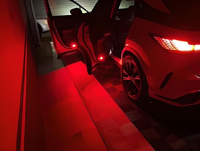 iJDMTOY Full LED Side Door Courtesy Light Assy Compatible With Lexus IS ES GS LS RX GX LX; Compatible With Toyota Avalon Sienna Venza Camry Prius 4Runner, Powered by 18-SMD Red LED