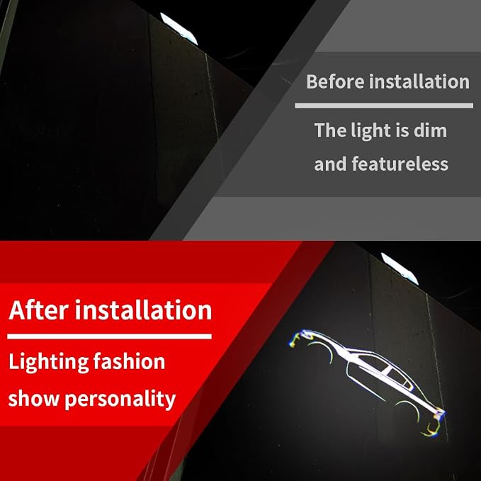 2PCS Door Lights Logo Car Accessories Led Compatible for Charger 2006-Present Projector Ghost Shadow Puddle Courtesy Step Lights (03)