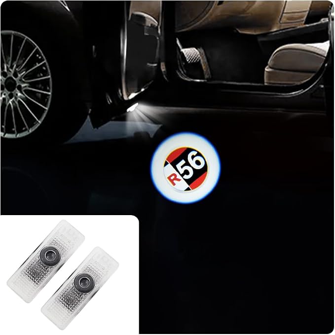 2 pcs LED Car Door Logo Lights Courtesy Projector Laser Puddle lamp Ghost Shadow Light Accessories Compatible with r55/r56/r57/r58/r59/r60/r51/f54/f56/f55/f60 (04)