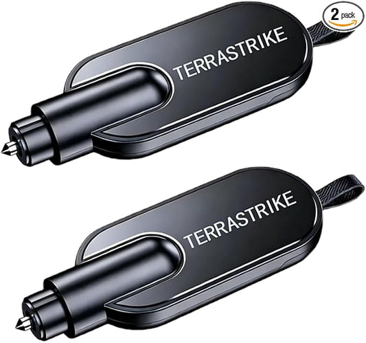 Car Escape Tool, Car Glass Window Breaker Key Chain (Black 2PCS) | Durable and long-lasting