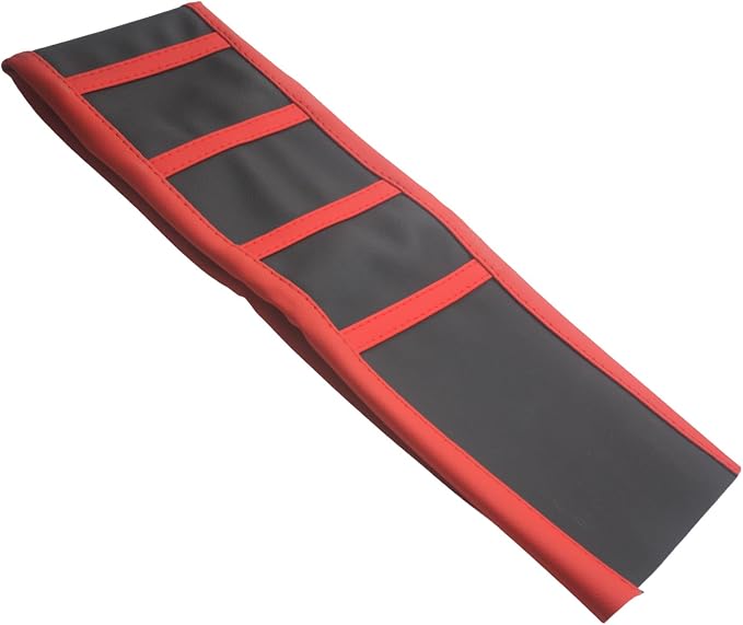 Universal Motorcycle Seat Cover Non-Slip Suitable Rubber Striped Seat Covers Soft for CRF150F CRF230F CRF250F CRF 150F 230F 450F 450R 250R Dirt Pit Bike Motocross Motorbike Off Road (Black+Red)