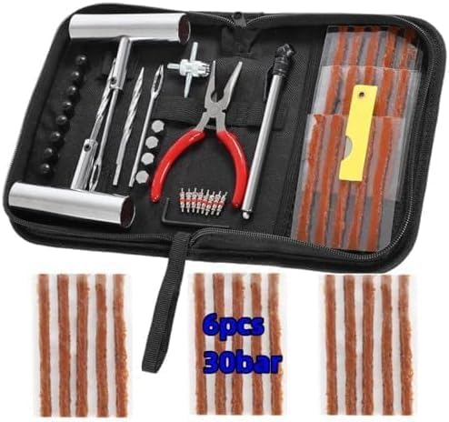 61Pcs Tire Repair Kit, Wheels Quick Seal, Universal Tire Repair Tools for Tire Repair for Car Truck Tractor Trailer Motorcycle