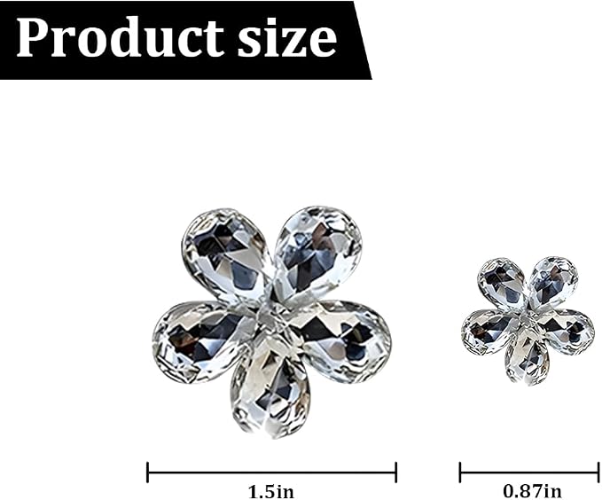 5PCS Bling Flower Car Air Vent Clips, Crystal Rhinestone Vehicle Air Conditioning Outlet Clip, Diamond Automotive Interior Decoration Charm, Universal for Automobile RV Truck (White)