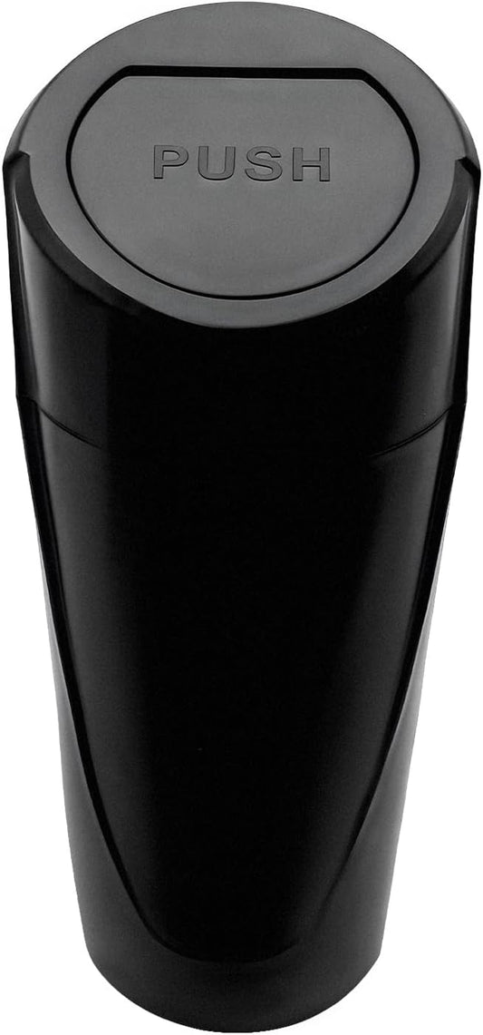 Car Trash Can Bin with Lid, Leakproof Auto Cup Holder Garbage Bin Multipurpose Storage Organizer, Mini Portable Dustbin Side Door Garbage Can for Vehicle Home Office (Black)