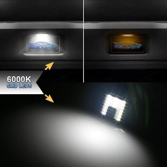 LED License Plate Light Lamp Assembly Compatible with 2005-2009 Mustang 6000K White, Pack of 1