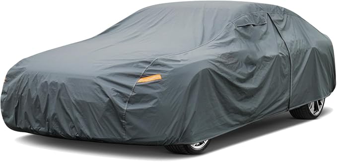GUNHYI 16 Layers Car Cover Waterproof All Weather, Heavy Duty Full Exterior Cover Universal Fit Coupe Pontiac Firebird/Trans Am, Chevy Malibu/Chevelle, Dodge Charger, Hyundai Genesis, Jaguar XJ etc.