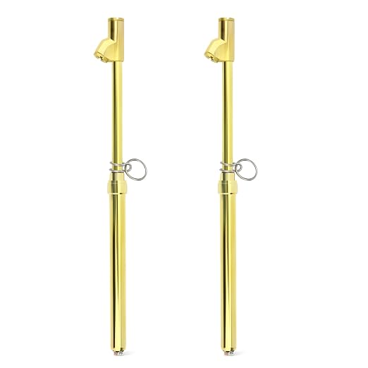MEANLIN MEASURE 2PCS Gold Double Straight Type Tire Pressure Gauge, Dual Head Air Pressure Gauge, Pressure Range 10-150 Psi (Suitable for Trucks, etc.)