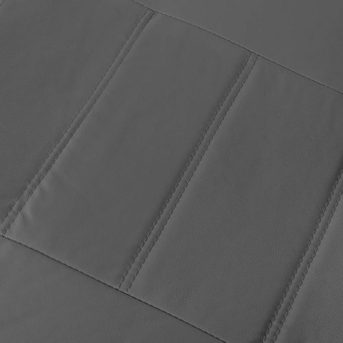 carXS Gray Leather Car Seat Covers Front Seats Only, 4-Piece Faux Leather Seat Covers for Cars, Includes Front Seat Covers, Automotive Seat Covers for Trucks SUV