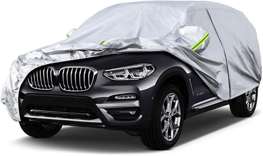 Koukou SUV Car Cover Custom Fit BMW X3/X3 M from 2003 to 2025, Waterproof Car Cover All Weather for Automobiles Outdoor Indoor with Zipper Door, Sun Rain Dust Snow Protection.