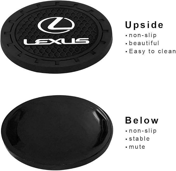 Car Cup Holder Coaster for Lexus ES350 GS350 GS300h GS450h is300 | Silicone, 2.76 Inch, 2 Pieces, ls460 rx350 NX300h Compatible, Car Interior Accessories
