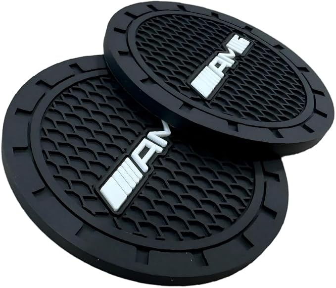 Car Cup Holder Coasters Compatible with Mercedes Benz Series Interior Accessories,Recessed Silicone Anti Slip Cup Holder Coaster Interior Accessories 2.75in 2Pack(Black)