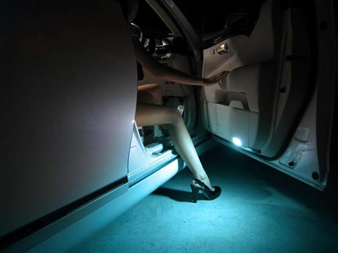 iJDMTOY Full LED Side Door Courtesy Light Assy Compatible With Lexus IS ES GS LS RX GX LX; Compatible With Toyota Avalon Sienna Venza Camry Prius 4Runner, Powered by 18-SMD Ice Blue LED