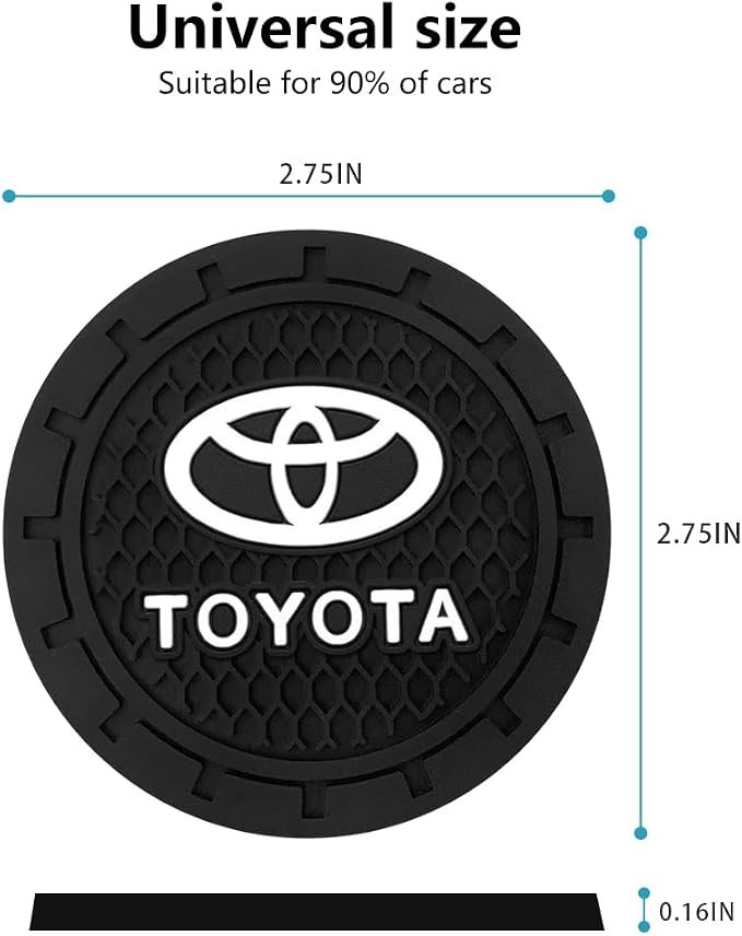 Car Cup Holder Coaster for Toyota RAV4 Highlander Cupholder Coaster Interior Accessories 2.75in 2Pieces Black