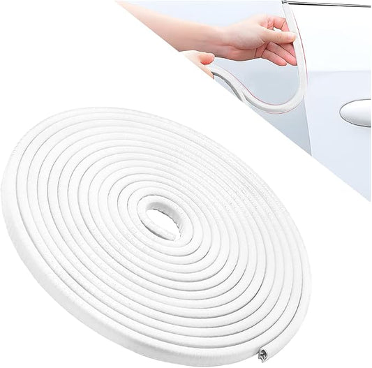 Fekey&JF Car Door Edge Guards, 10FT U-Shape Rubber Seal, Universal Automotive Door Protector, No Glue Required, White