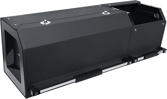 Car Trunk Organizer Waterproof Leather Car Trunk Storage Organizer | Suv Trunk Organizer with Lid and Sturdy Handle Car Organizer and Storage for Truck, Sedan (Black, 36.2 x 11.4 x 12.2in)