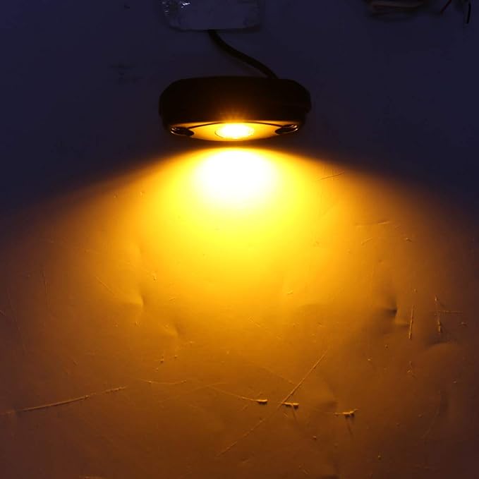 Yellow Amber Underglow Led Rock Lights for Car Wheel Well Lights 12V 4Pods | Waterproof Underbody Kit Crawler Crawling Dome Exterior Lamps for ATV RZR UTV SUV Off-Road Motorcycle Glow Trail Rig Fender