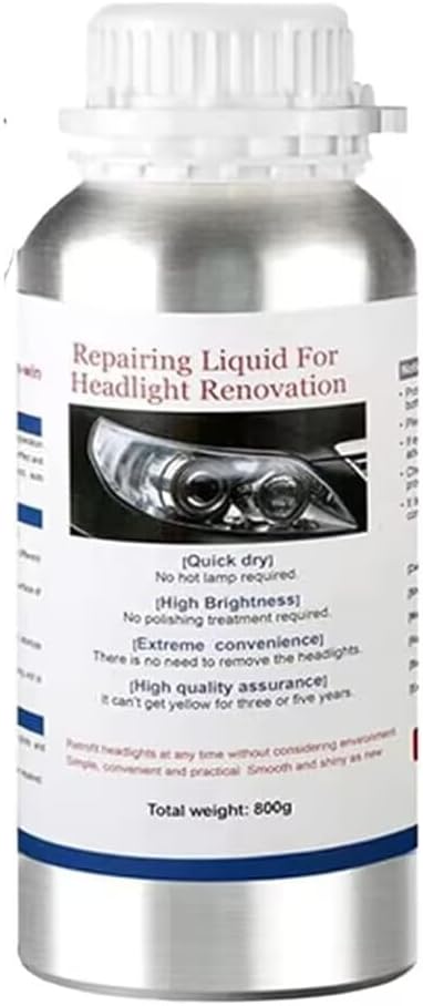 Car Headlight Scratch Repair Liquid,Polymer Car Headlight Liquid,Polishing Tool for,Restore and Repair Dull Yellow Headlights (800, Grams)