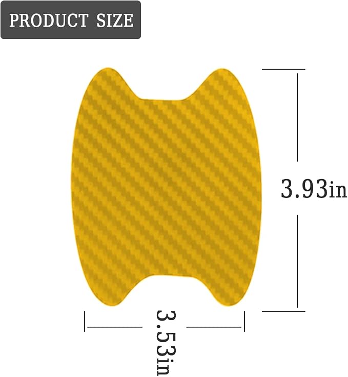 4PCS Car Door Handle Protector Sticker, Universal Carbon Fiber Anti-Scratches Auto Door Handle Protective Film for Most Car Handles（Gold/4PCS）