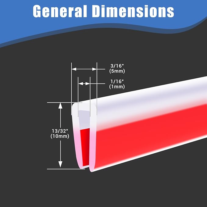Clear Rubber Edge Trim, Self-Adhesive Transparent Edge Protector for Sheet Metal Parts, Car Doors, Flexible Silicone Rubber Material, Size 1/16"(1mm), Fit 0-3/32"(2mm), U Channel Edge Guard, 10Ft