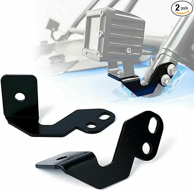 UTV Pod Light Brackets LED A-Pillar Light Mount for Polaris RZR XP 1000/RZR 900/800 Rust-Proof Cube Metal Side Mounting Bracket (2 Pack)