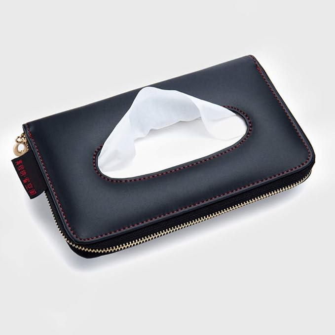 Fredyusu Car Tissue Holder, Car Visor Tissue Holder, Perfect Solid Color Auto Tissue Box, Tissue case Holder for car (Black)