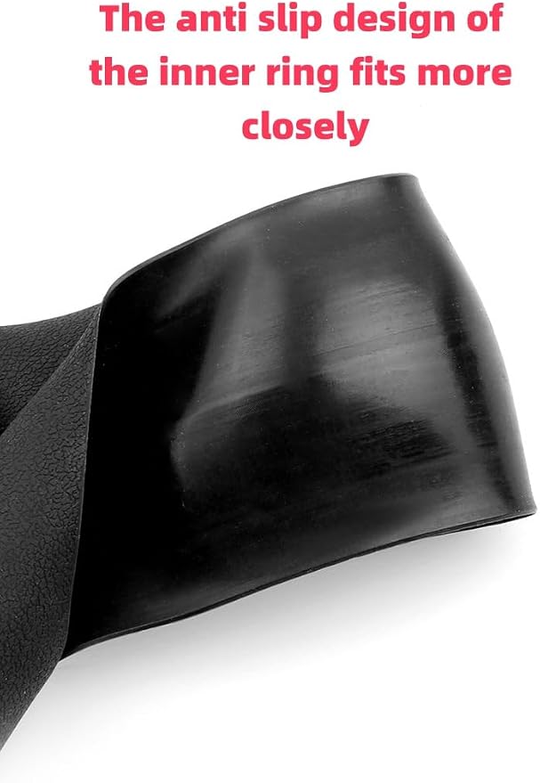 Universal Car Steering Wheel Cover, Black Silicone, 15 Inches | Anti-Slip Design, Leather Texture, Breathable